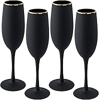 Vista 9 de MyGift Juego de 4 copas de champán con borde en ángulo iridiscente, copas de vino espumosas, copa de vino Prosecco transparente arcoíris, juego