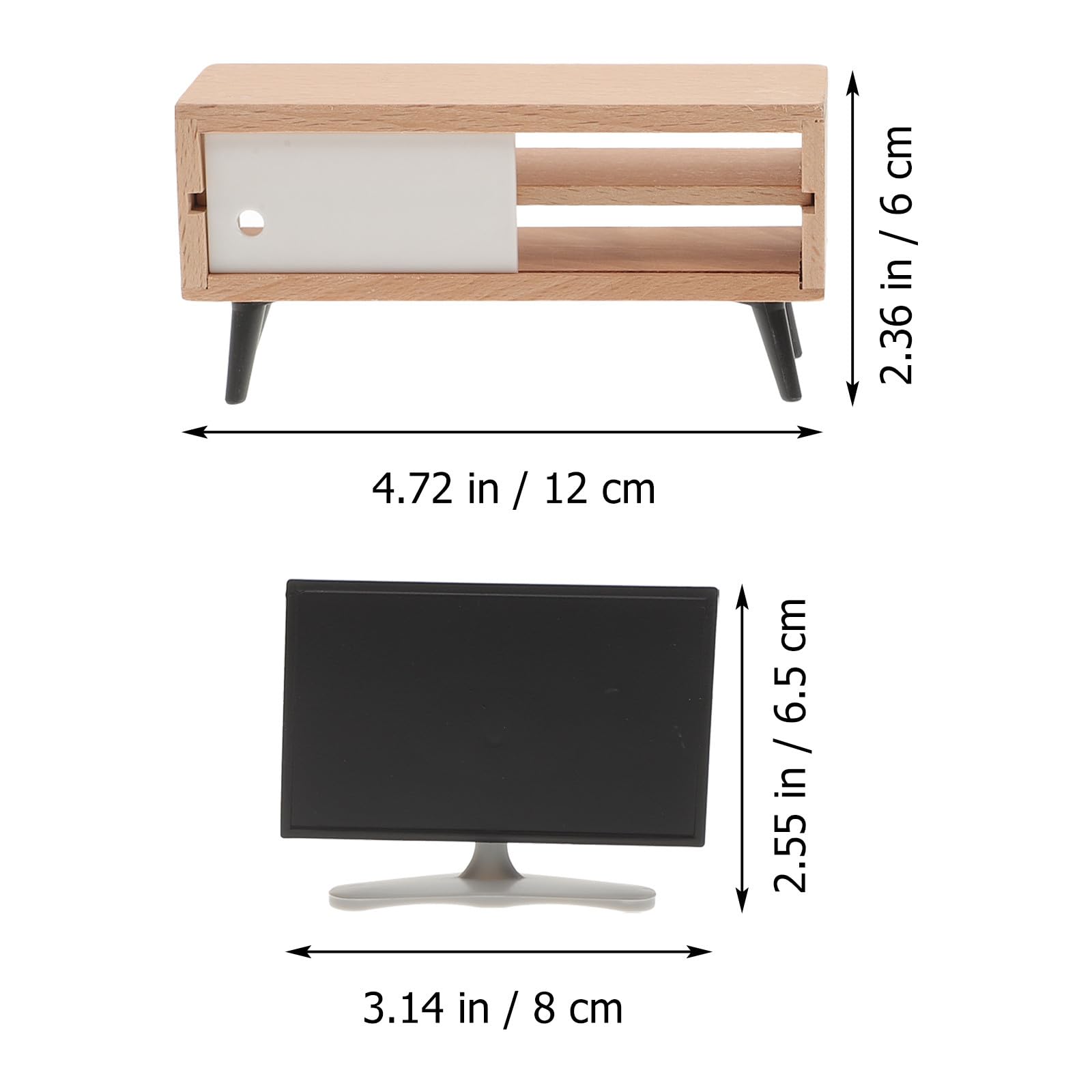 Garneck Miniature Tv Model Decor With Tv Cabinet - Image 4