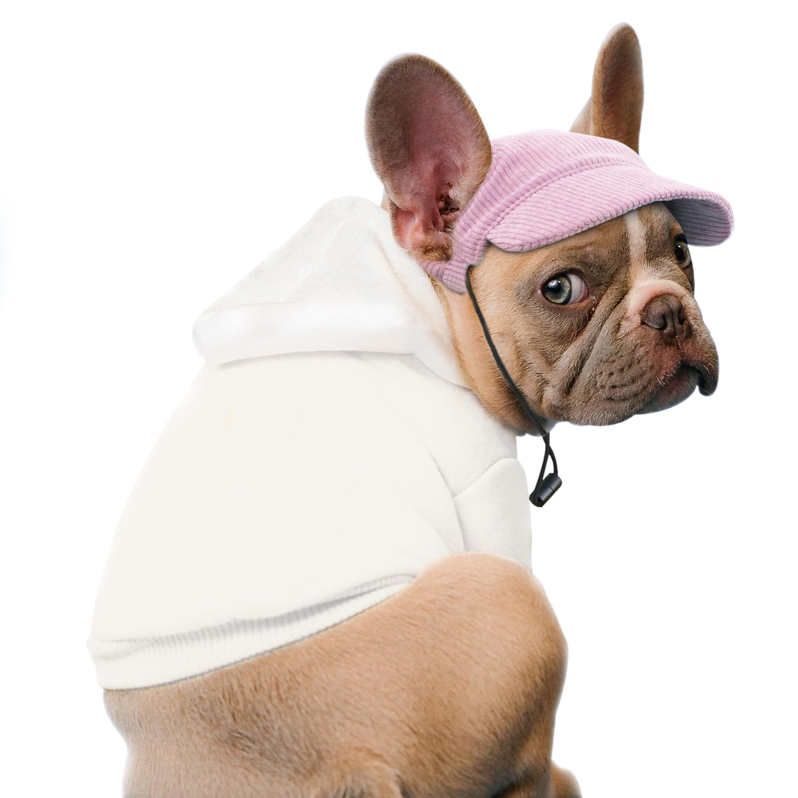 BASVII Cappello da Baseball per Cani in Morbido Velluto a Coste, Dimensioni regolabili, Come Abbigliamento per Cani da Compagnia, per la Decorazione e la Protezione Solare (M, Rosa)