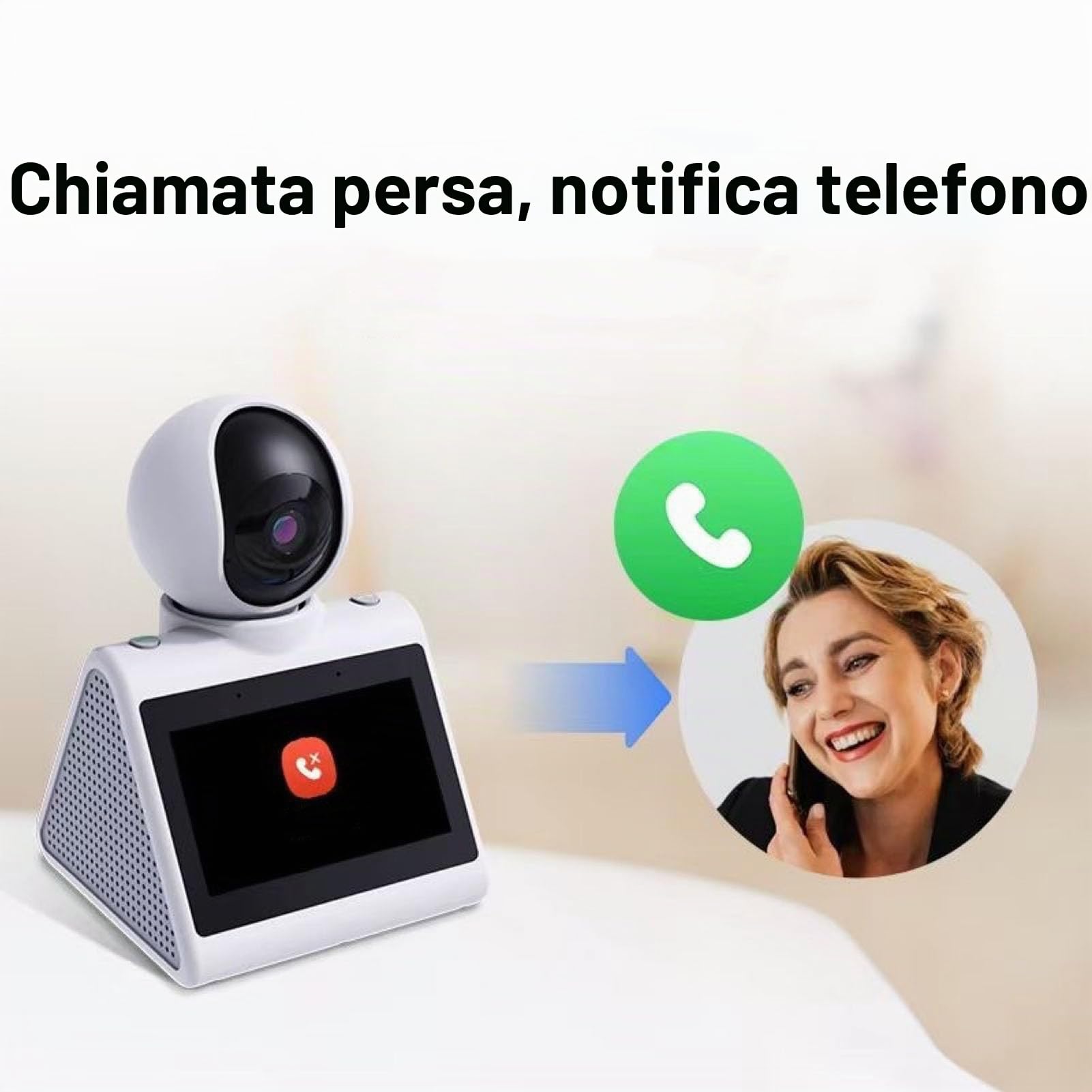 Sxhlseller Videocamera per Videochiamate Bidirezionale con Schermo IPS HD da 4,3 Pollici e Funzione Vocale AI, Videocamera per Animali Domestici da 2 MP 1080P per Cani e Anziani,
