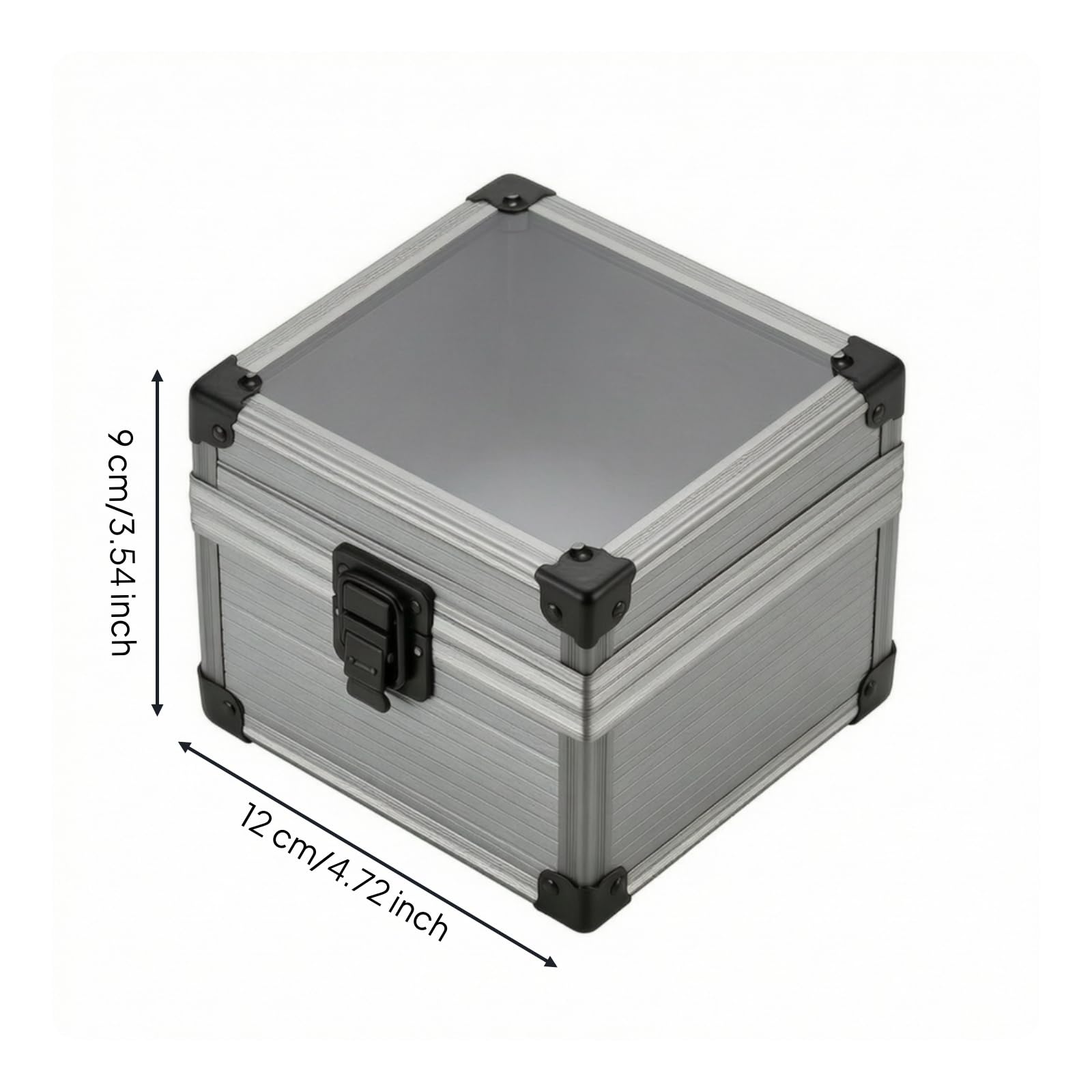 harayaa Boîte de Rangement Montre Étui Coffret Présentoir Écrin Compact en Alliage d'Aluminium avec Fermoir et Couvercle Robuste, Gris, Boîte De Rangement Pour Montre, Modèle Individuel, Gris