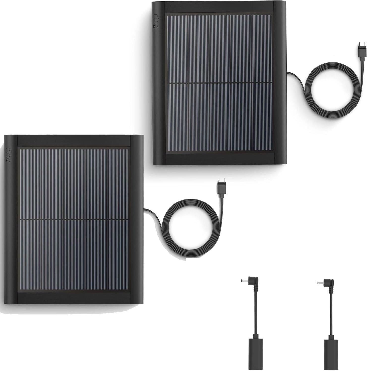 2 Pack Ring Solar Panel(2nd Generation), 5W Ring Solar Panel Charger with Mount for Stick Up Camera & Pro, Spotlight Plus & Pro,Spotlight Cam Battery， Stick Up Cam Battery.