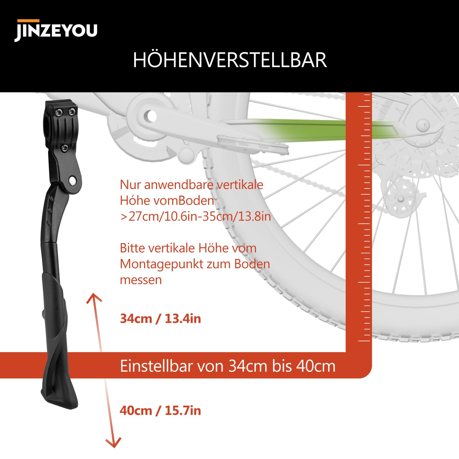Stojak na rowery 24-29 cali, uniwersalny stojak boczny, z regulacją wysokości, aluminiowy stojak na rowery, stojak na rower górski MTB, Ebike, rower miejski, stojak na rower wyścigowy