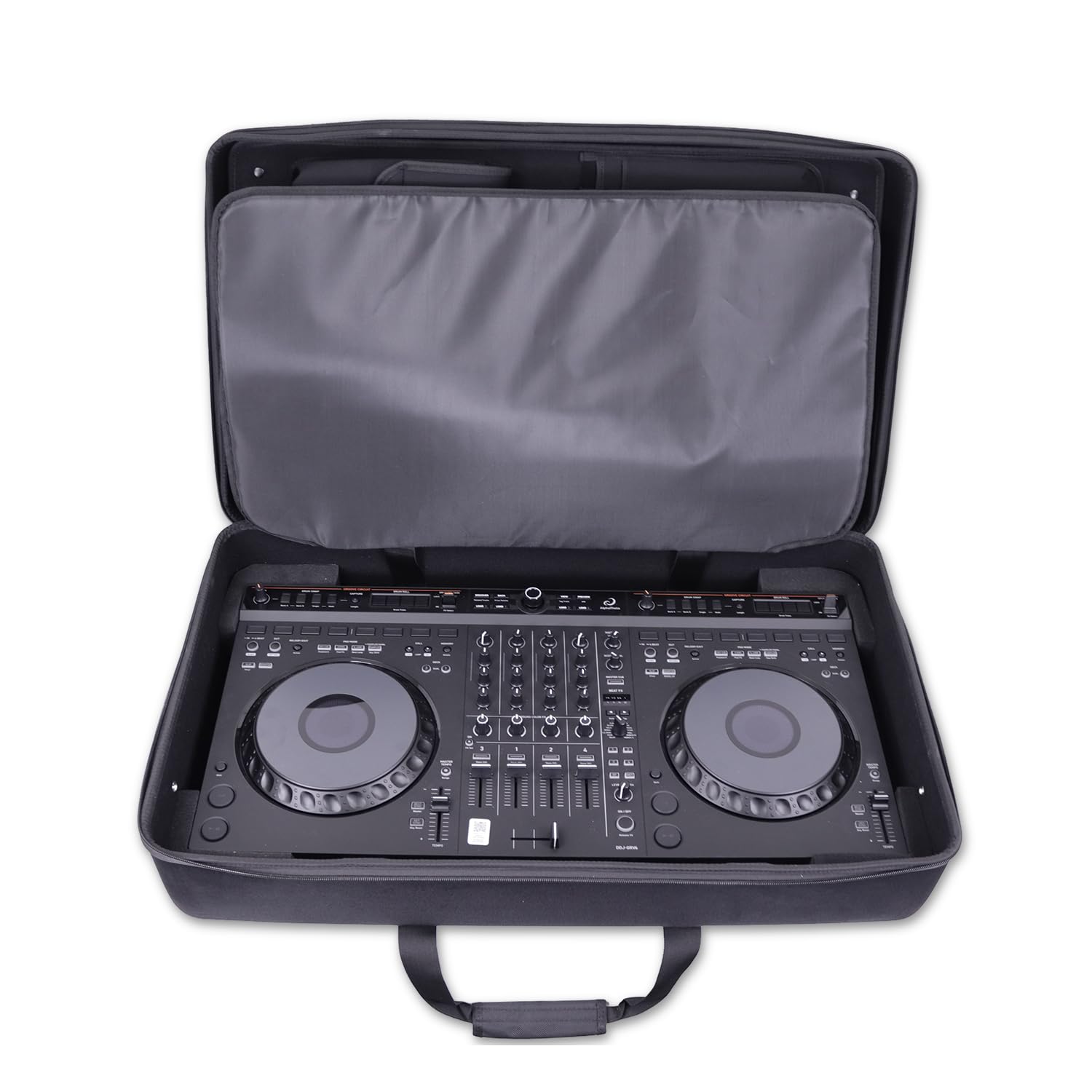 Protekt Tasche für Alpha Theta DDJ-GRV6 mit Innentaschen BGRV6IP DJ Harte Tragetasche für Pioneer DJ Controller, Taschen für Laptop, Kopfhörer, Kabel, Schwarz , 78 x 48 x 20 cm, DJ-Controller-Tasche