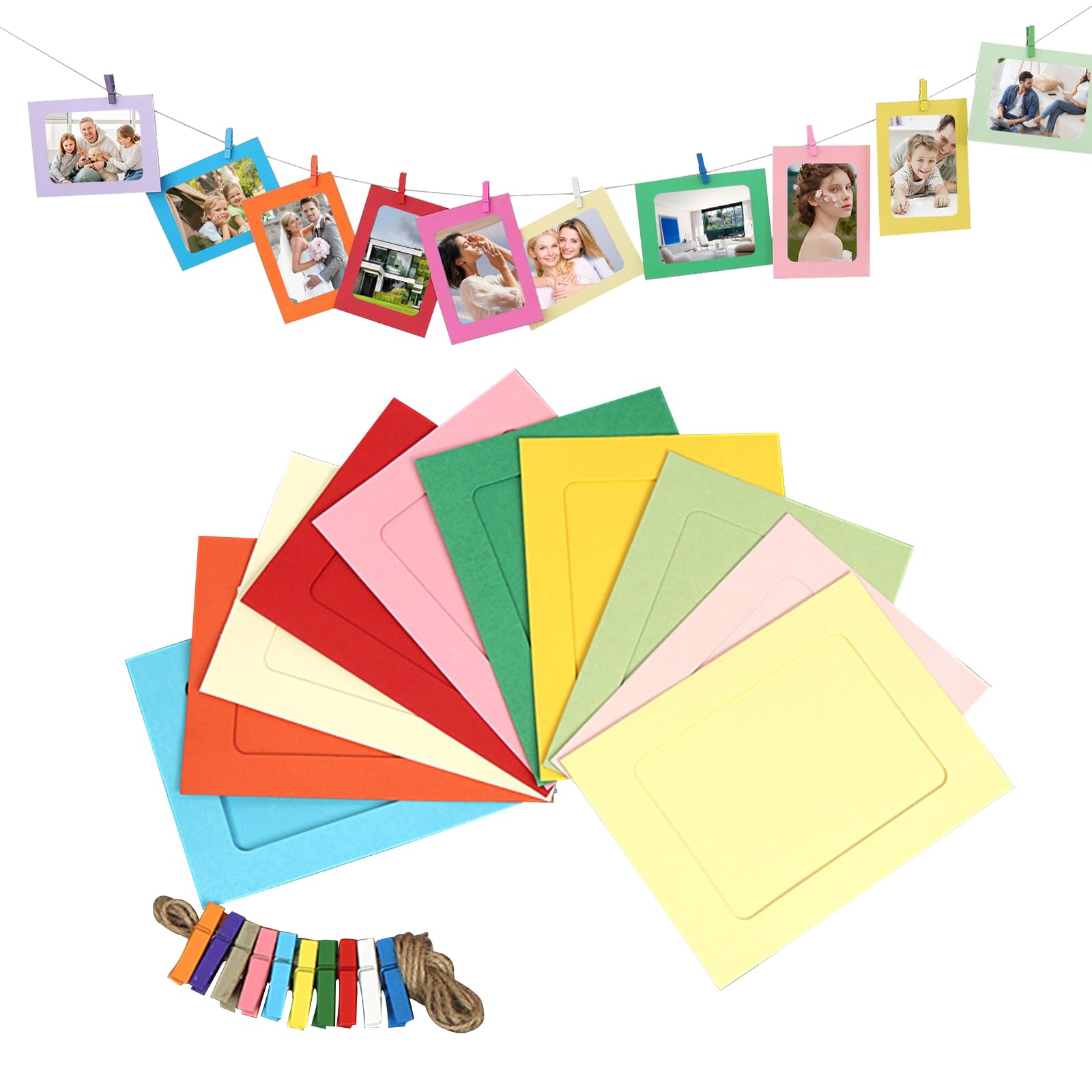AIBAOBAO 10 PCS Paper Photo Frame, 6 x 4 inch Picture Mats with Mini ...