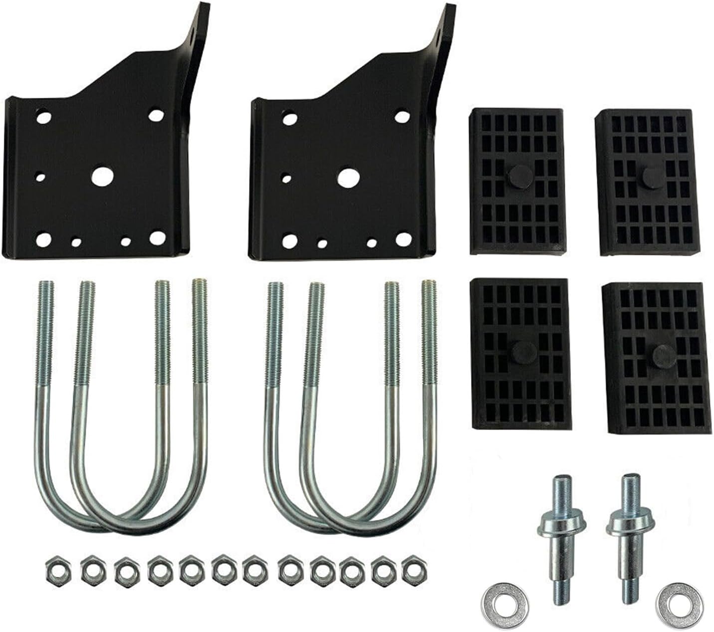 Multi Leaf Shock Plate Kit Spring Pad U-Bolt Nuts Stud Replacement For 1968-1972 Camaro Firebird Nova (12pc)
