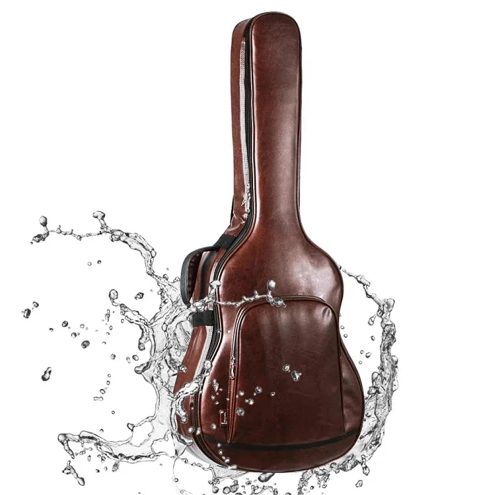 Borsa per Chitarra Custodia for Chitarra Acustica Folk in PU da 40/41 Pollici con tracolle, Zaino Impermeabile for