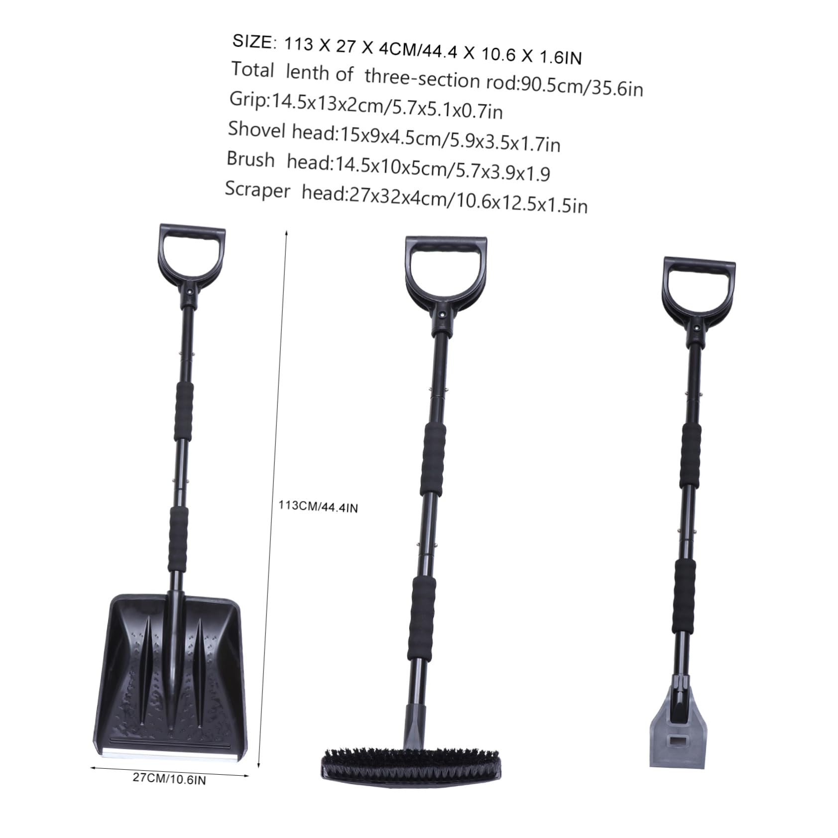 Abaodam Traje de Pala de Nieve de Raspador de Hielo y Pala para Quitanieves para Automóviles para Limpiar el Techo del Coche y Ventanas Invierno Ligero y Fácil de Usar