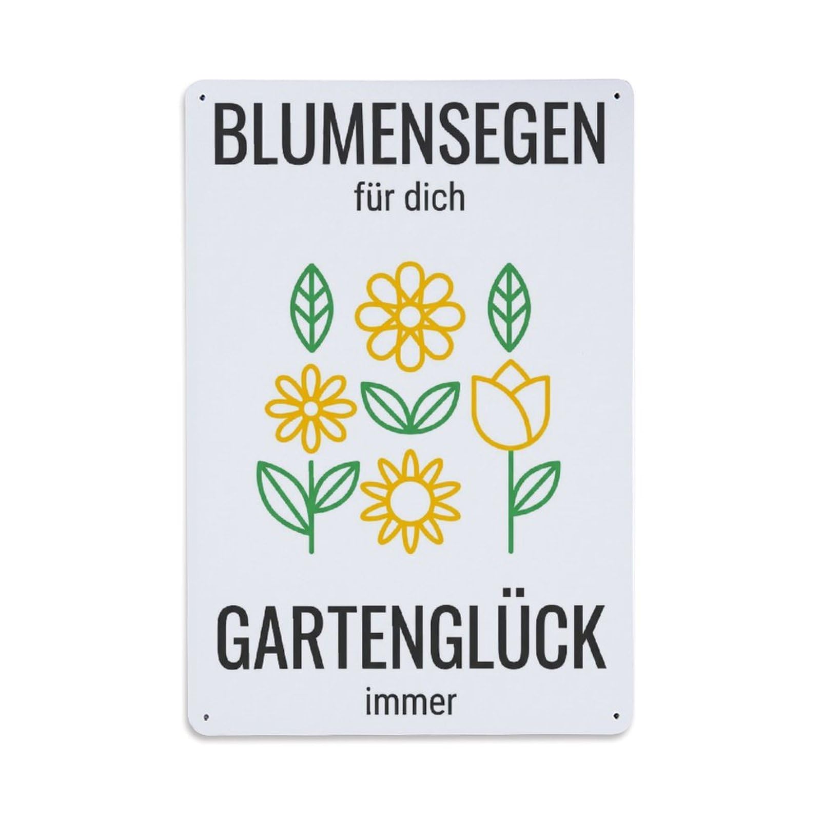 Vintage Funny Garden Flower Blessing Rustic Gate Serene Metal Tin Sign