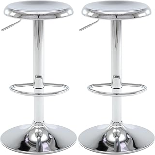 Brage Living Adjustable Bar Stools Set of 2, Swivel Round Metal Airlift ...