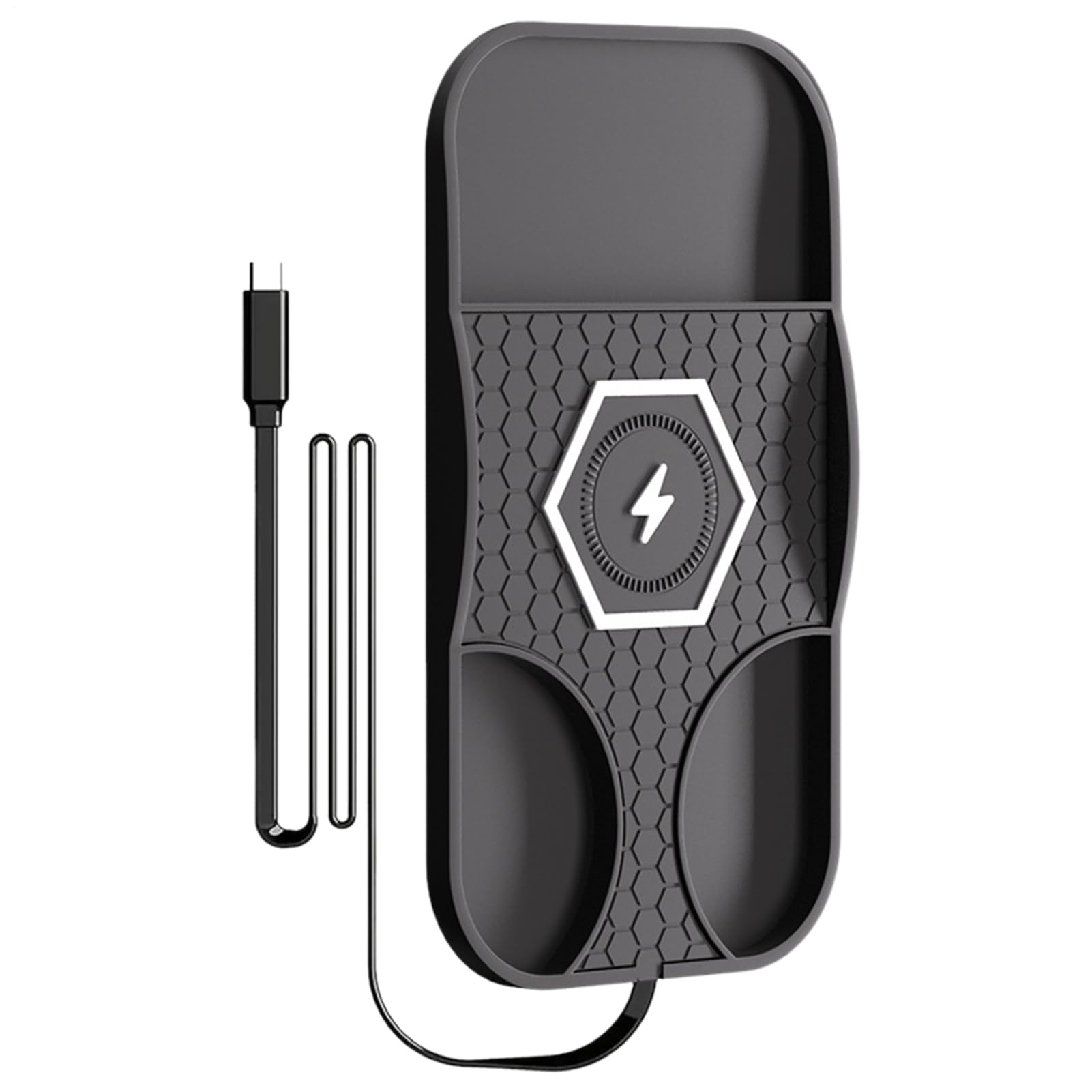 Cargador inalámbrico de coche 15W con base de silicona antideslizante para salpicadero de sedán 8