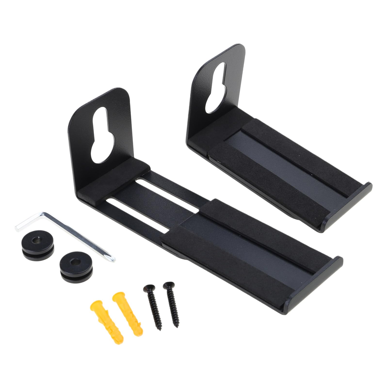 MINGLEA Adjustable Depth Wall Mount Soundbar Speaker Brackets, Universal Fit,Speaker Stand Floating Bracket Holds Up to 30lbs