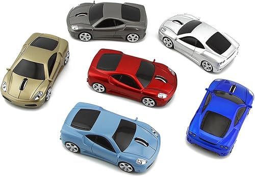 Miniatura 7 de Ratón inalámbrico de 2.4 GHz Cool 3D Sport Car en forma de ratón óptico con receptor USB para PC Ordenador portátil Notebook (Plata)