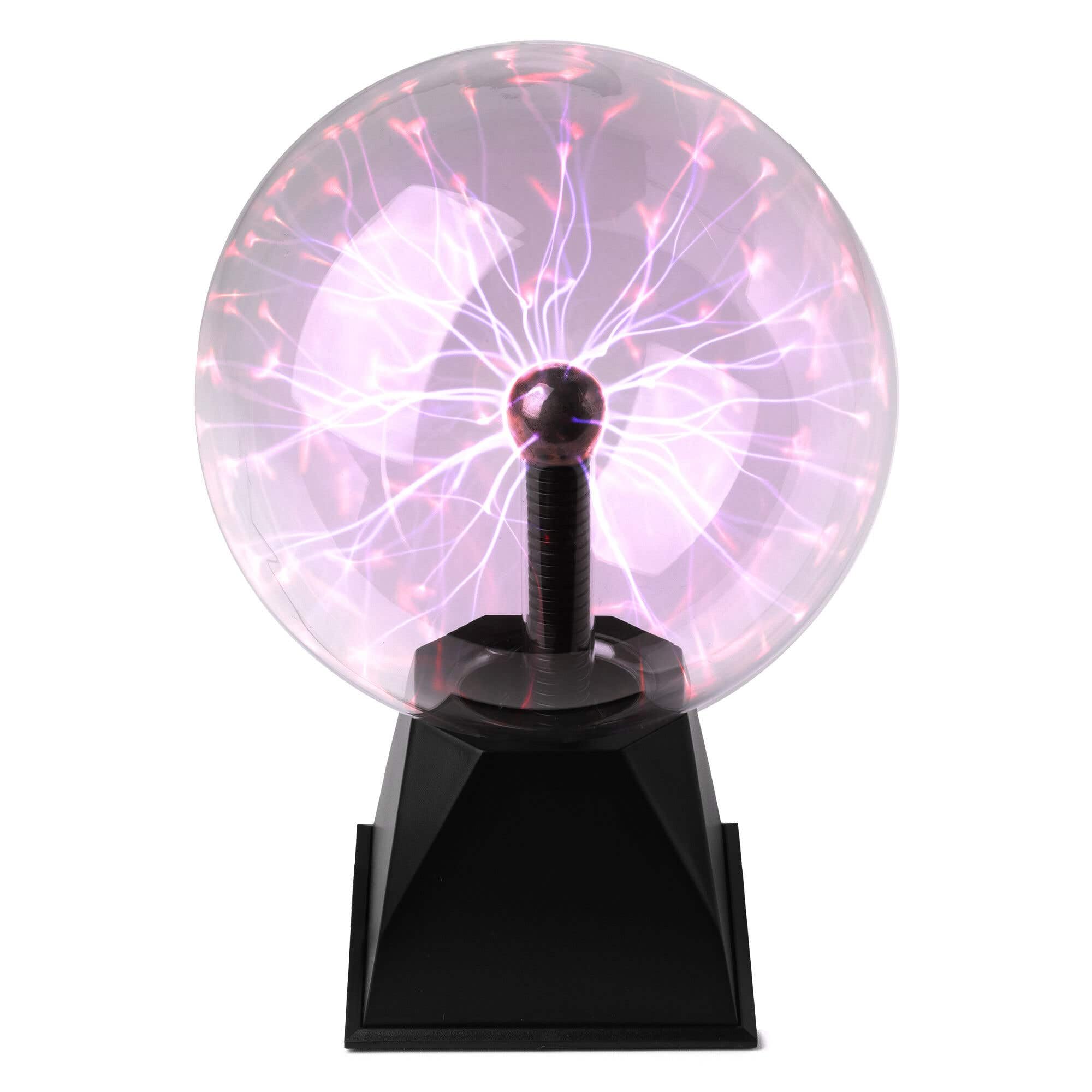MAX PLB20 - Bola de plasma decorativa. Lampara mágica táctil con efecto fascinante con relámpagos que llegan hasta la punta de los dedos al tocarlos - Vidrio extra grueso