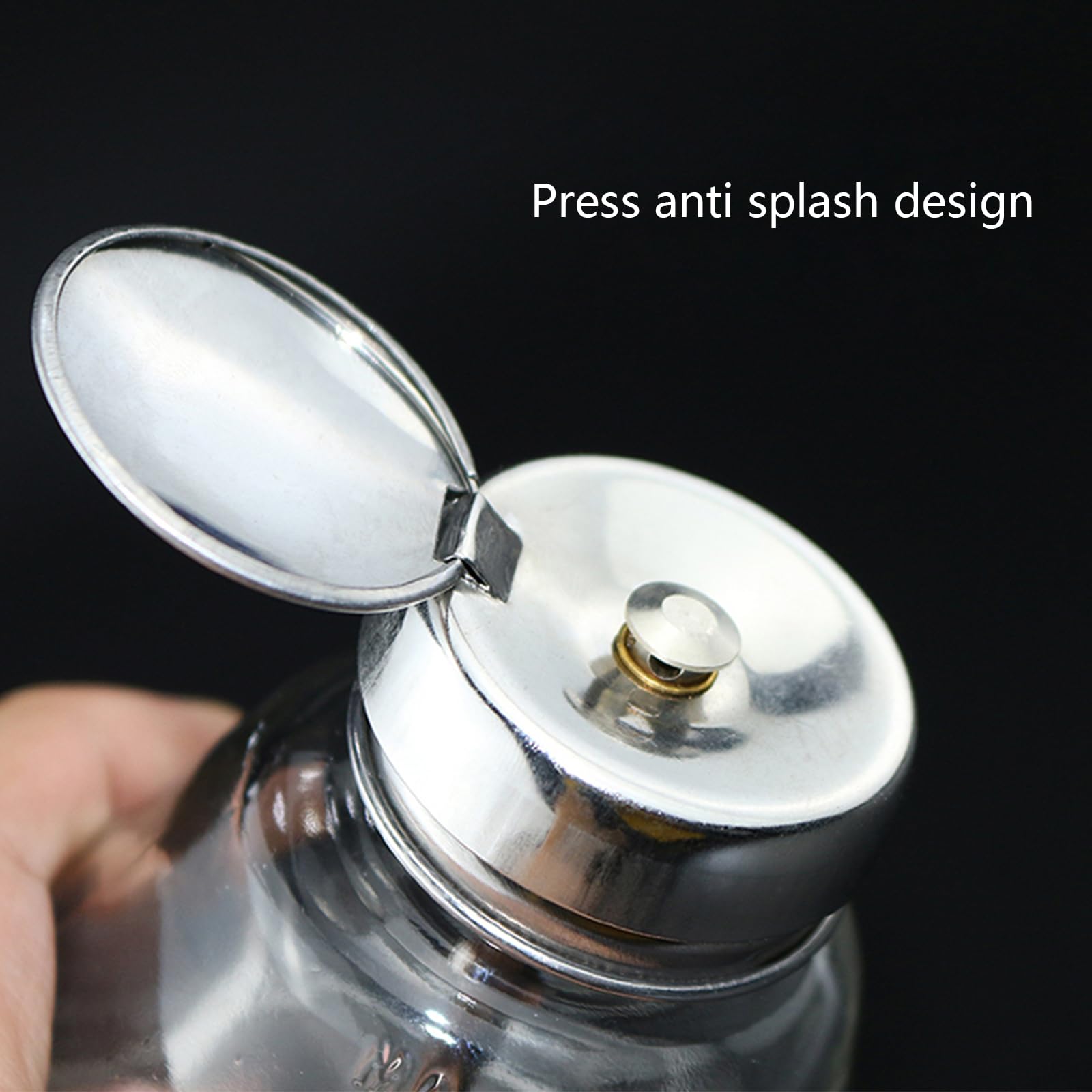 ANGNYA 180 Ml Pumpflaschenspender Aus Glas – Push-Down-Design, Transparent, Für Nagellackentferner & Mehr