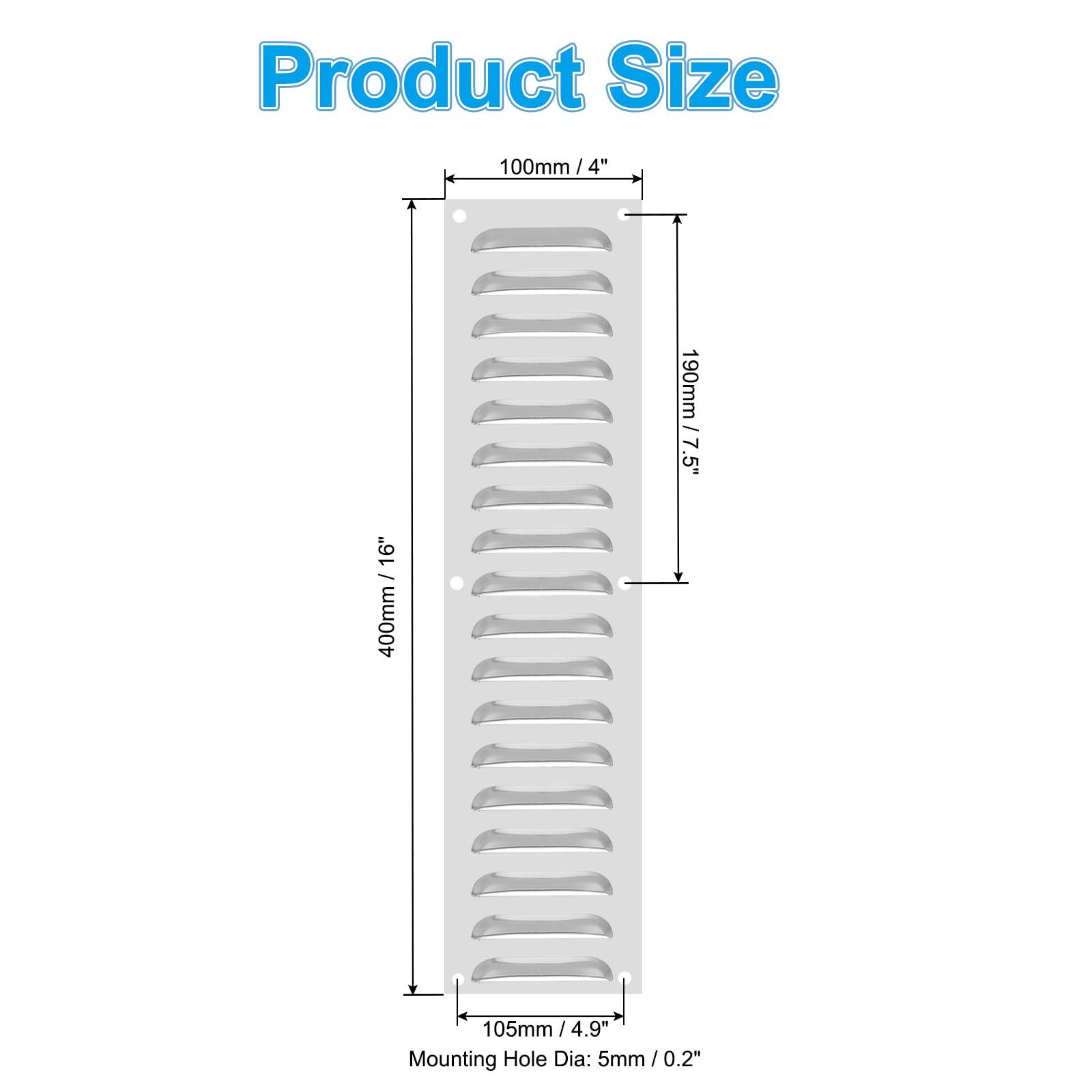 PATIKIL 4 x 16 Inch Aluminum Vent Cover - Image 2