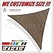ColourTree 12' x 12' x 12' Brown Sun Shade Sail Triangle Canopy Awning UV Resistant Heavy Duty Commercial Grade,We Make Custom Size