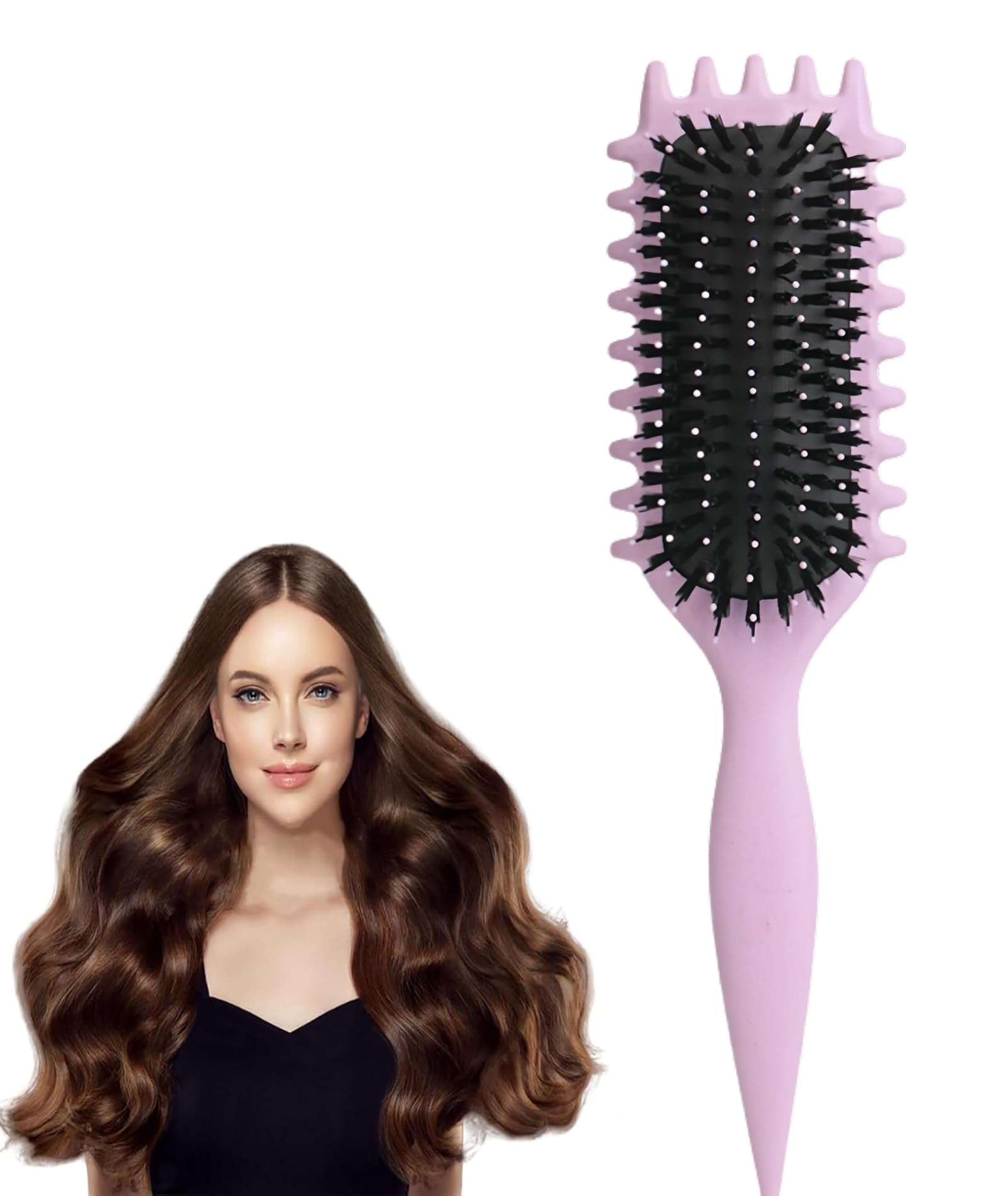 Curl Defining Brush - Flexible Paddle Hair Brush, Detangling, For Women & Men, Long/Short/Straight/Curly Hair