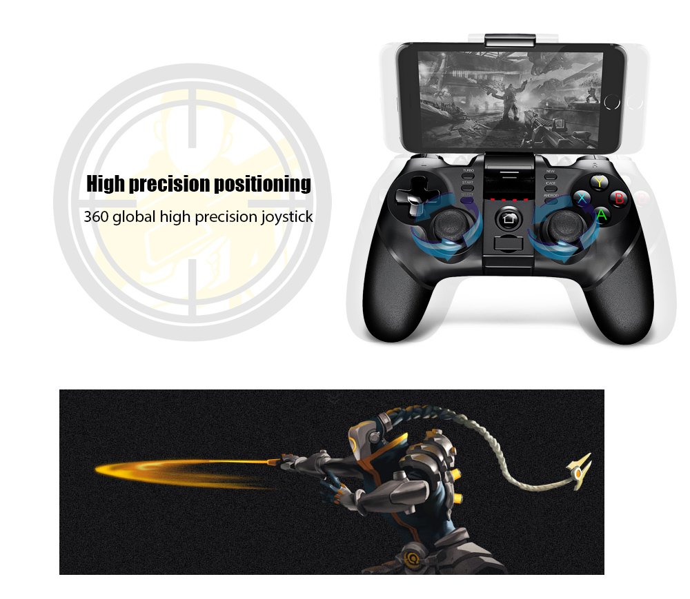 IPEGA 9076 Bluetooth Gamepad con soporte 2.4 G receptor inalámbrico – Negro
