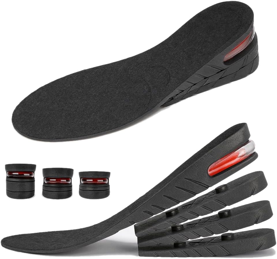 QIQI Height Increasing Insoles for Men & Women | Adjustable 4-Layer Shoe Lift Inserts | Comfortable, Breathable & Cushioned Heel Pads | Hidden Height Booster Insoles Up to 9 CM