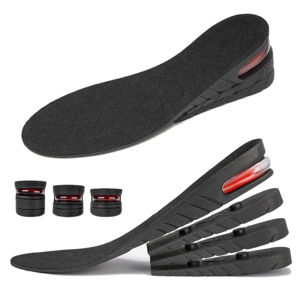 QIQIQIQI Height Increasing Insoles for Men & Women | Adjustable 4-Layer Shoe Lift Inserts | Comfortable, Breathable & Cushioned Heel Pads | Hidden Height Booster Insoles Up to 9 CM