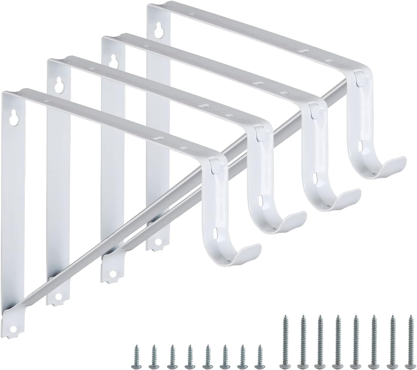 Heavy Duty Closet Rod Brackets 4 Pack, Wall Mounted Closet
