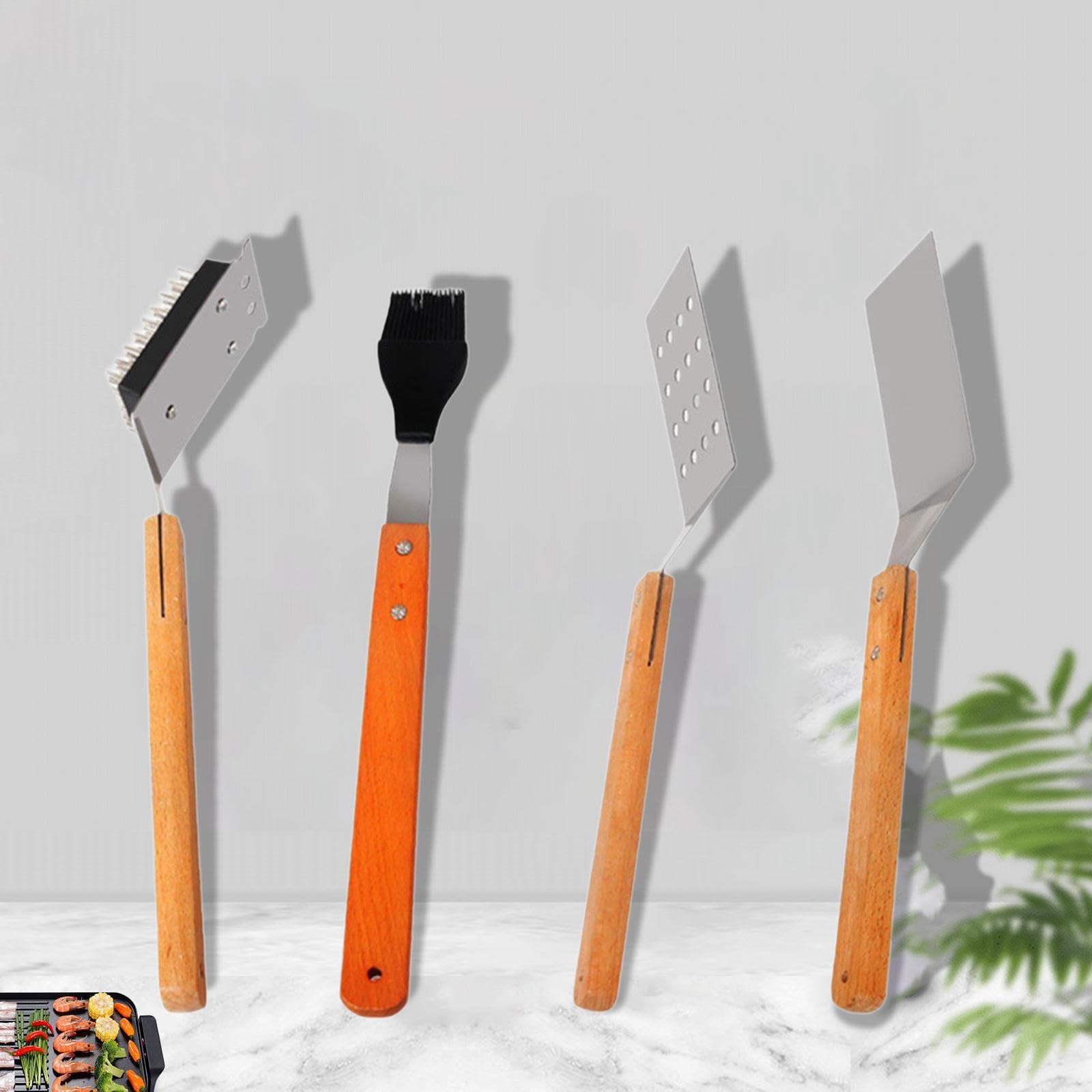 Ensemble d'outils for Barbecue, Tourne-crêpes en Acier Inoxydable, spatules à Fil faciles à Utiliser, Outil de Cuisson Multi-Usage