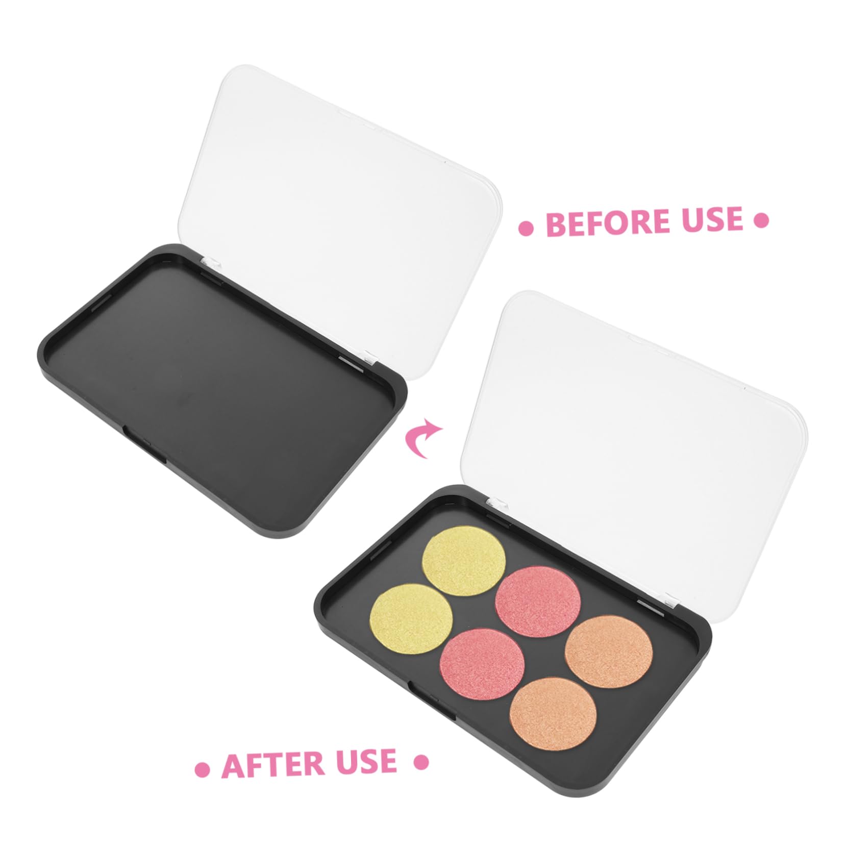 minkissy 3pezzi Palette Magnetica Vuota da Contenitori Magnetici per Ombretti e Fard Scatola Portaoggetti per Cosmetici Fai da Te con Coperchio Trasparente