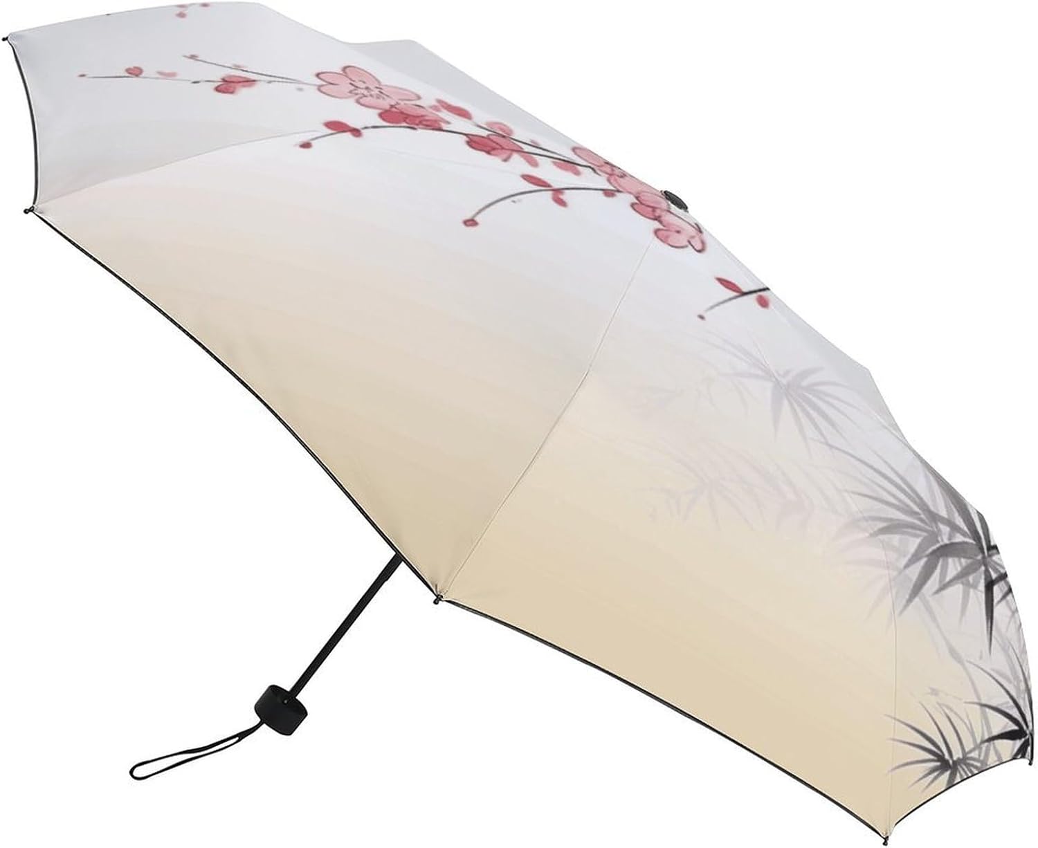 Windproof Travel Umbrella Cherry Blossoms Tree Zen Folding Small Sun Umbrella Lightweight Small And Compact Suit for Pocket