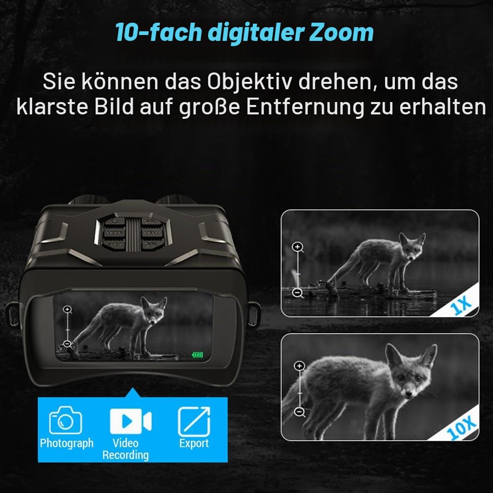 Lixada Nachtsichtgerät, Nachtsichtbrille für Tag- und Nachtjagd, Digitale Nachtsicht Monokular/Fernglas, Infrarot Nachtsicht mit IR-Beleuchtung für die Jagdüberwachung und Wildtierbeobachtung