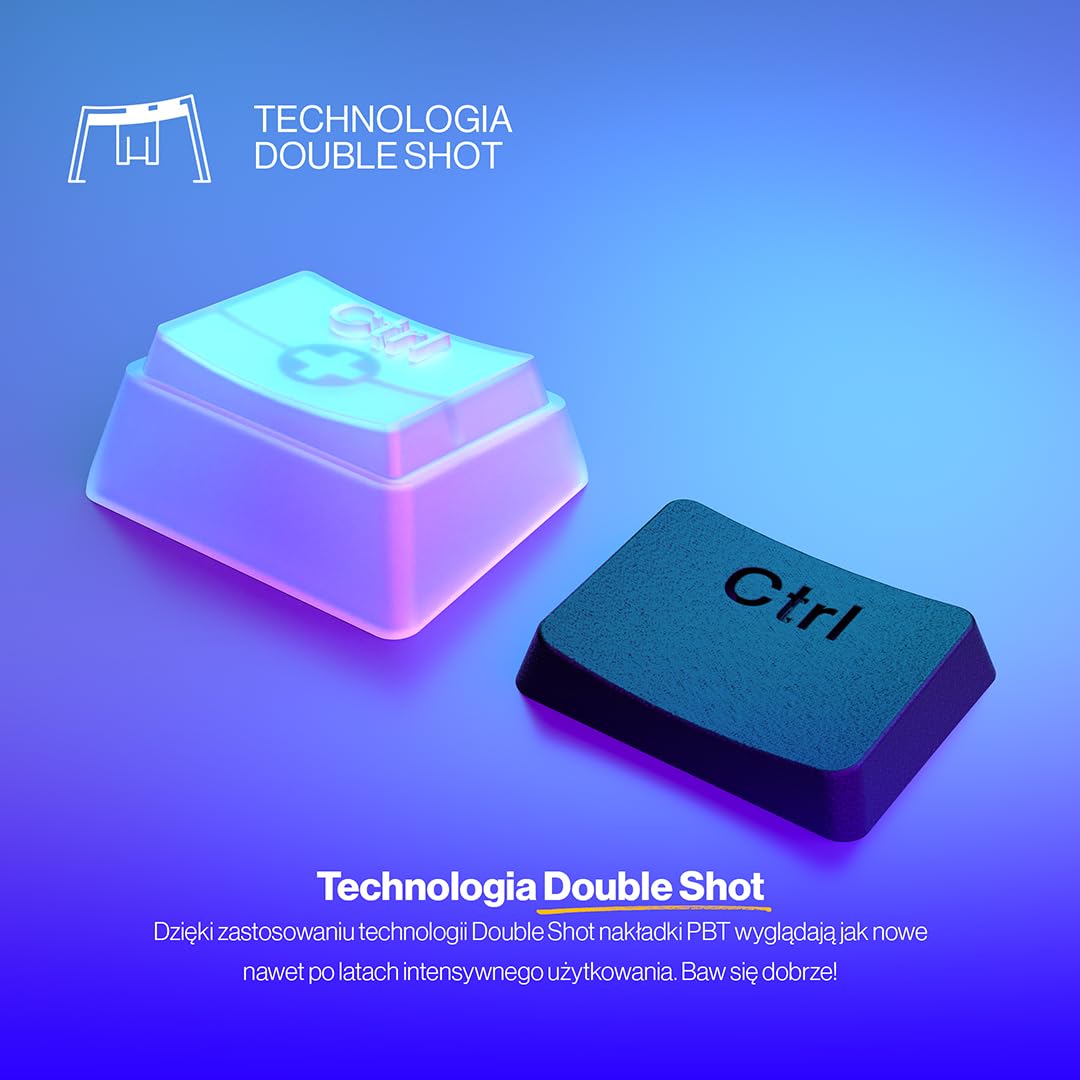 ENDORFY PBT Pudding Keycaps, zestaw 104 klawiszy, wyraźna czcionka, trwały i nieścieralny materiał PBT, układ US ANSI | EY0E002