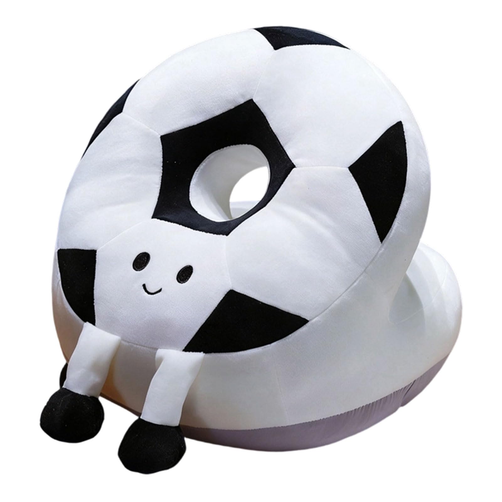 PANGBOER Cartoon Football Shape Napping Pillow Soft Plush Cushion for Students Offices Home Comfortable Portable Sleep Napping Pillow