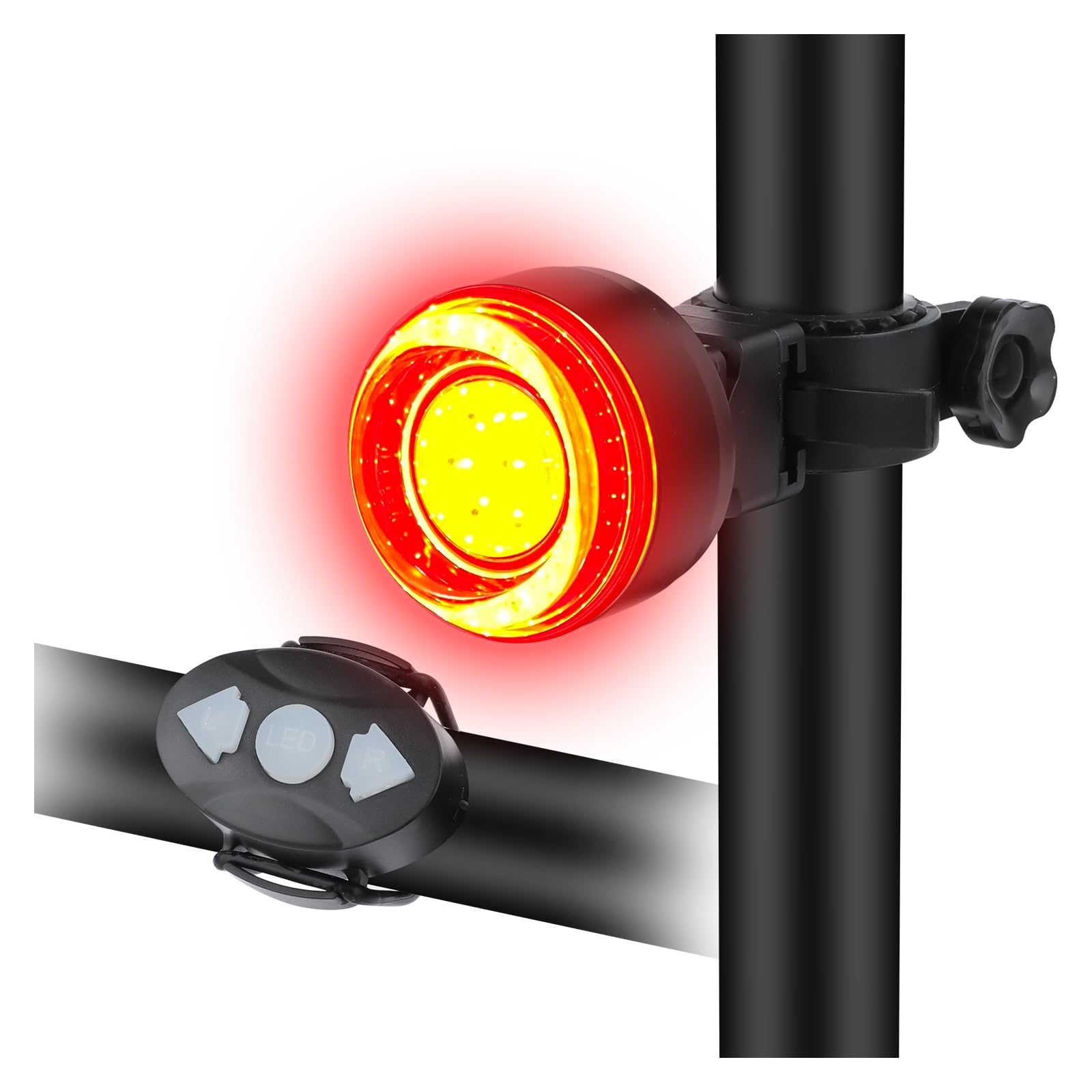 Photo 1 of Smart Bike Tail Light with Turn Signal and Wireless Remote Control Night Tail Light, Waterproof & Brake Sensing USB Rechargeable Tail Light, Bright 500 Lumens Automatic Wake-up LED Tail Light