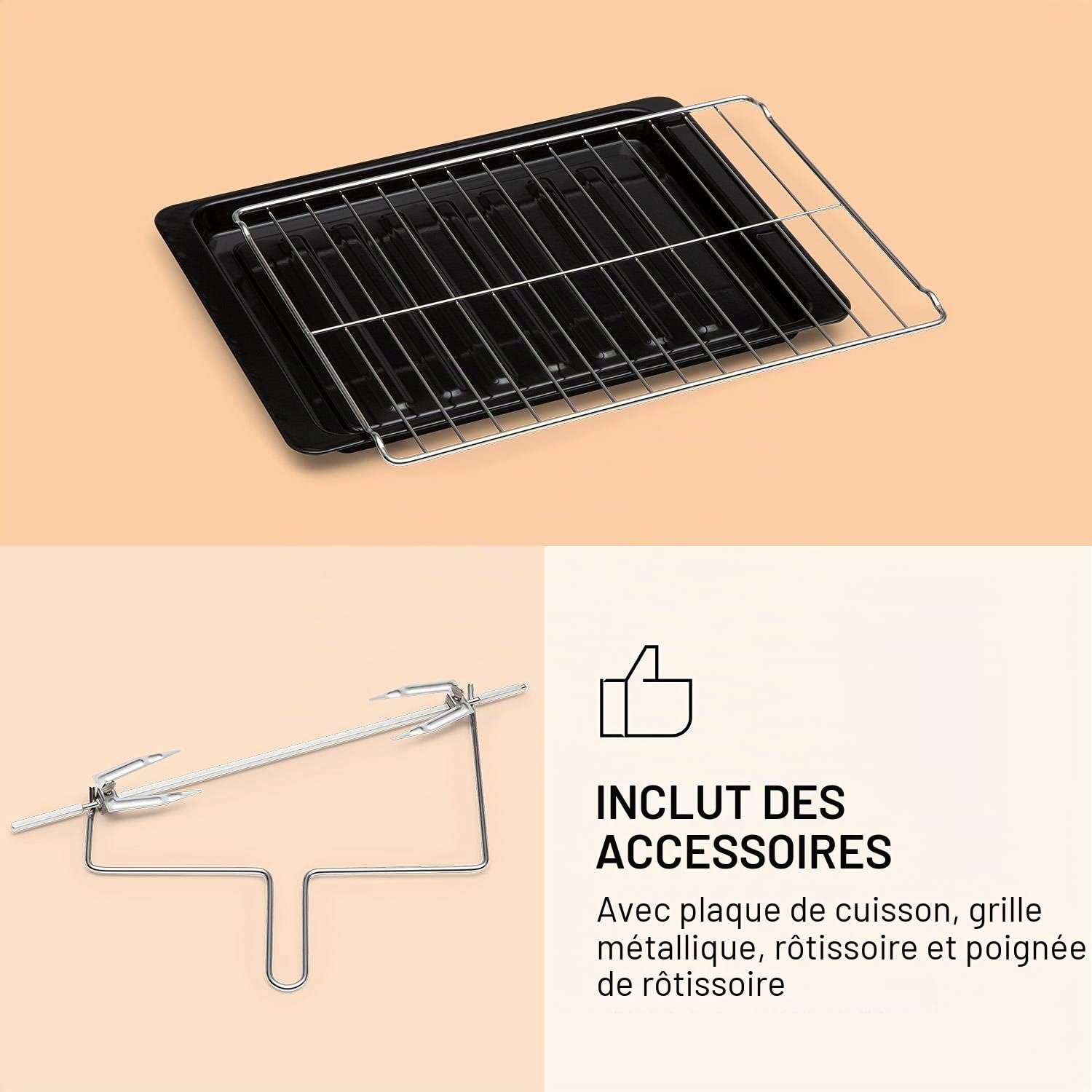 KLARSTEIN VaporChef - Four vapeur encastrable, four posable, cuiseur vapeur sur pied, 230 ° C, réservoir d'eau 1,5 L, molette de commande, CEE A, grill, friture à air, 31 L - Noir
