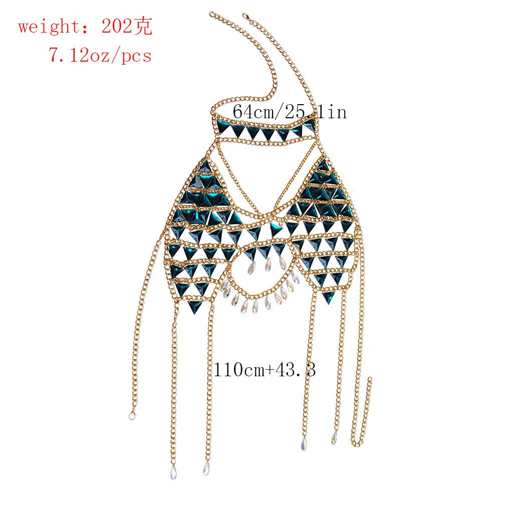 Connie Cloris Women's Sexy Suit Body Chain: C-Gold Colour