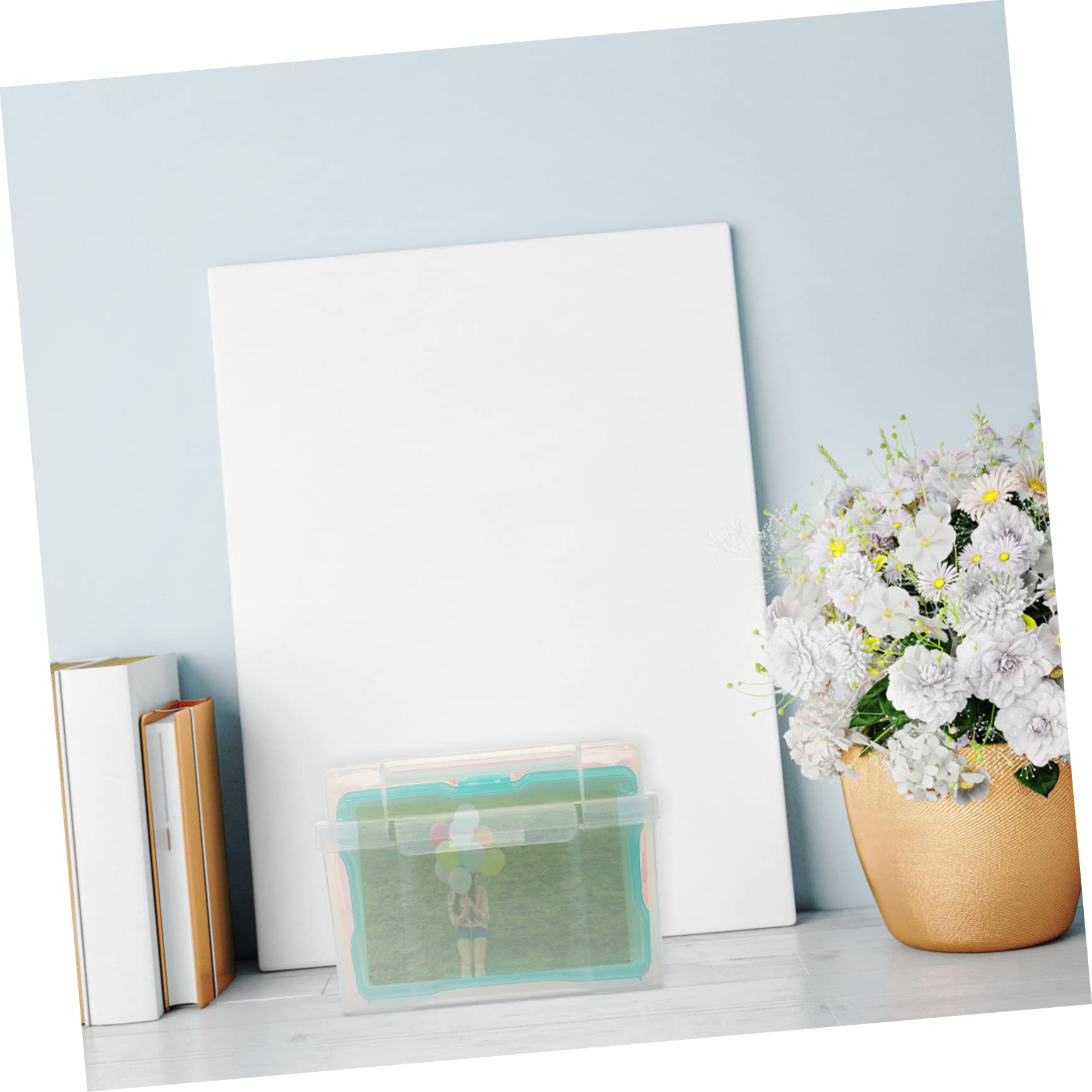 Boîte de Rangement pour Photos et Grosse Boîte Multi-fonctionnelle en Plastique Compartiments Individuels pour Organiser Cartes et Photos sur Bureau