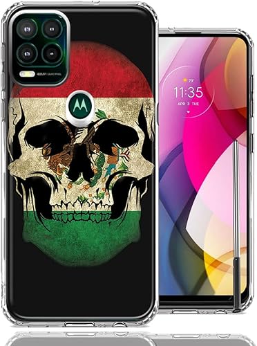 Mundaze - Funda para Motorola Moto G Stylus 5G 2021 con diseño de calavera de la bandera de México, delgada, híbrida, a prueba de golpes, carcasa
