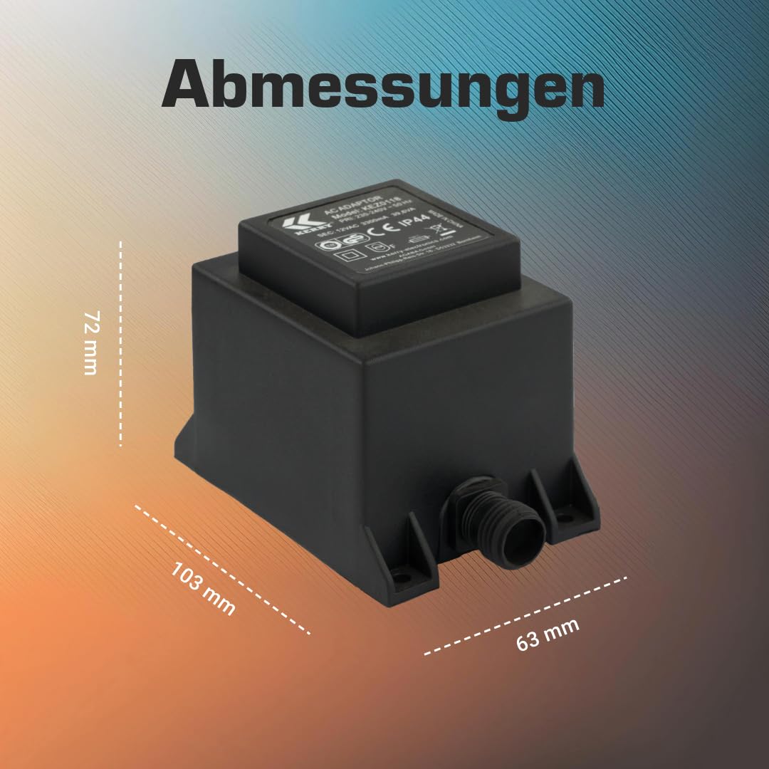 Kerry Electronics 12 V, 39,6 VA/W transformator/transformator IP44 kez0118 ket39 AC/AC prąd zmienny