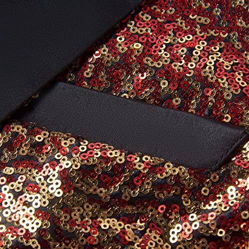 Men's Slim Fit Shiny Sequins One Button Suit Jacket Blazer Tuxedo for Dinner Prom Party Wedding4