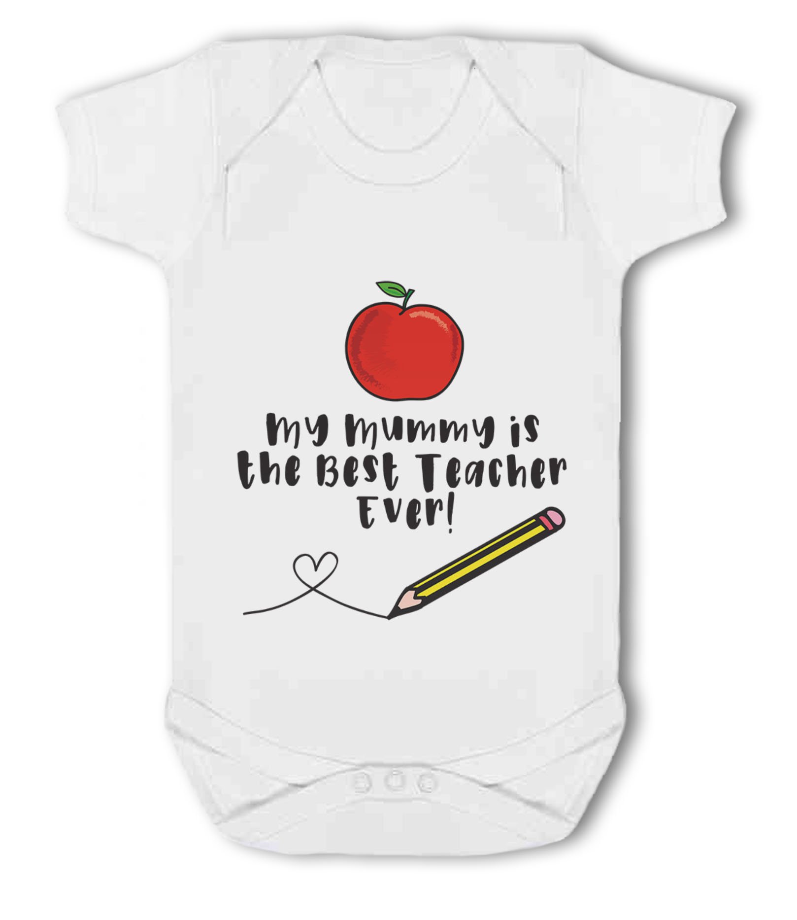 Make It Love It Sell It Women's White - My Mummy Is The Best Teacher Ever! - Baby Vest, New Born, Girl Or Boy, New Born To 24Mth