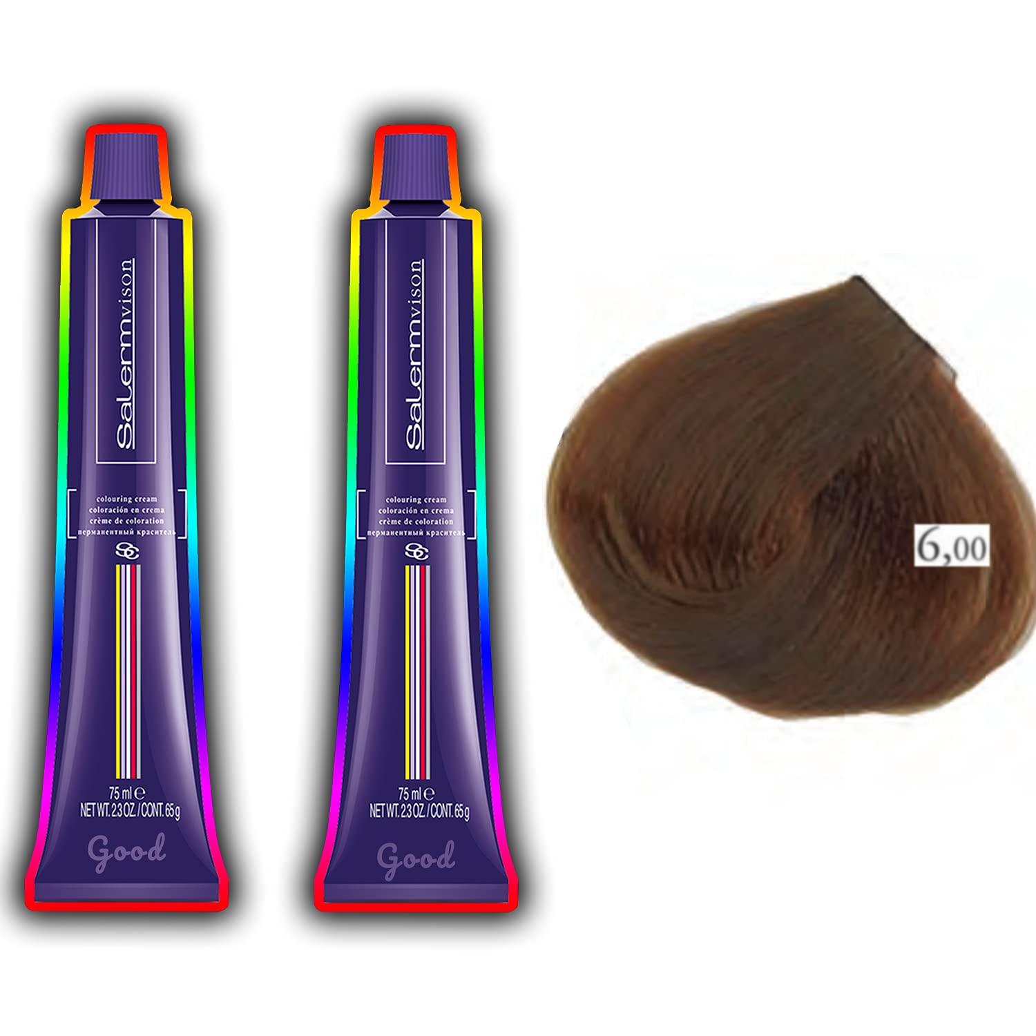 Permanent Hair Color Cream by Salerm Vision (30 mins) (Pack of 2) 6,00: Dark Blond