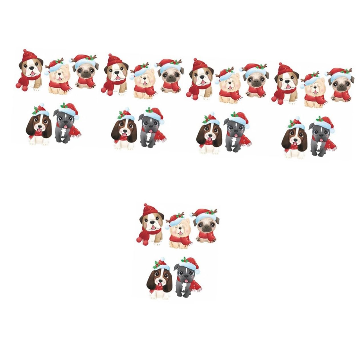 Gatuida 5 Fogli Adesivi Ornamenti Natività Per Albero Di Natale Adesivi Murali Ghirlanda Cartone Animato Cane Natale Finestra Decalcomania Decorazione Finestra Creativo Iridescente