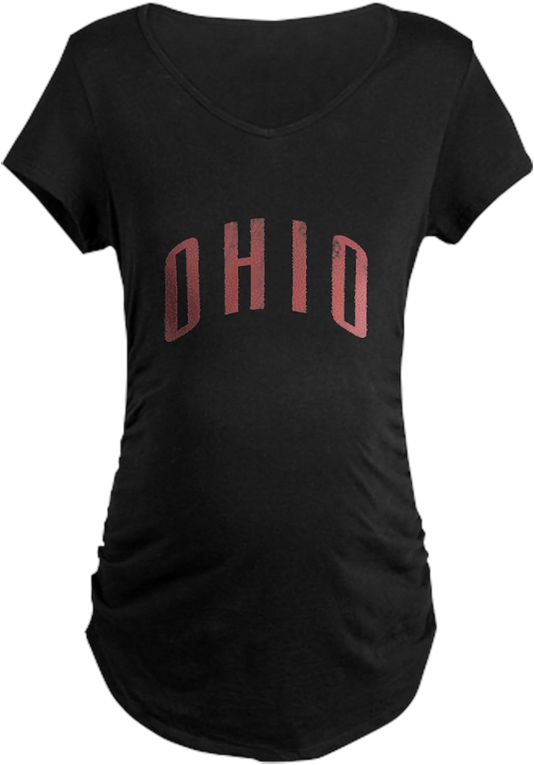 CafePress Ohio Grunge Maternity Dark T Shirt Women's Maternity Ruched Side T-Shirt