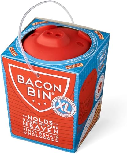 Miniatura 6 de Talisman Designs Colador y colector de grasa para tocino  Rojo  Tamaño XL  Herramientas de cocina aptas para la familia  Recipiente de grasa de