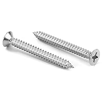 Vista 8 de MewuDecor Tornillo de madera de cabeza plana #4 x 1, tornillos de chapa, acero inoxidable 18-8 (304), acabado negro, 100