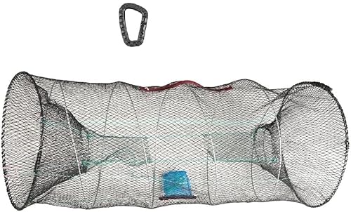 Köderfischreuse Fisch-Reuse von Jenzi Aalreuse Krebsreuse 60x30x30cm Faltbar kleines Transportmaß + gratis Karabiner