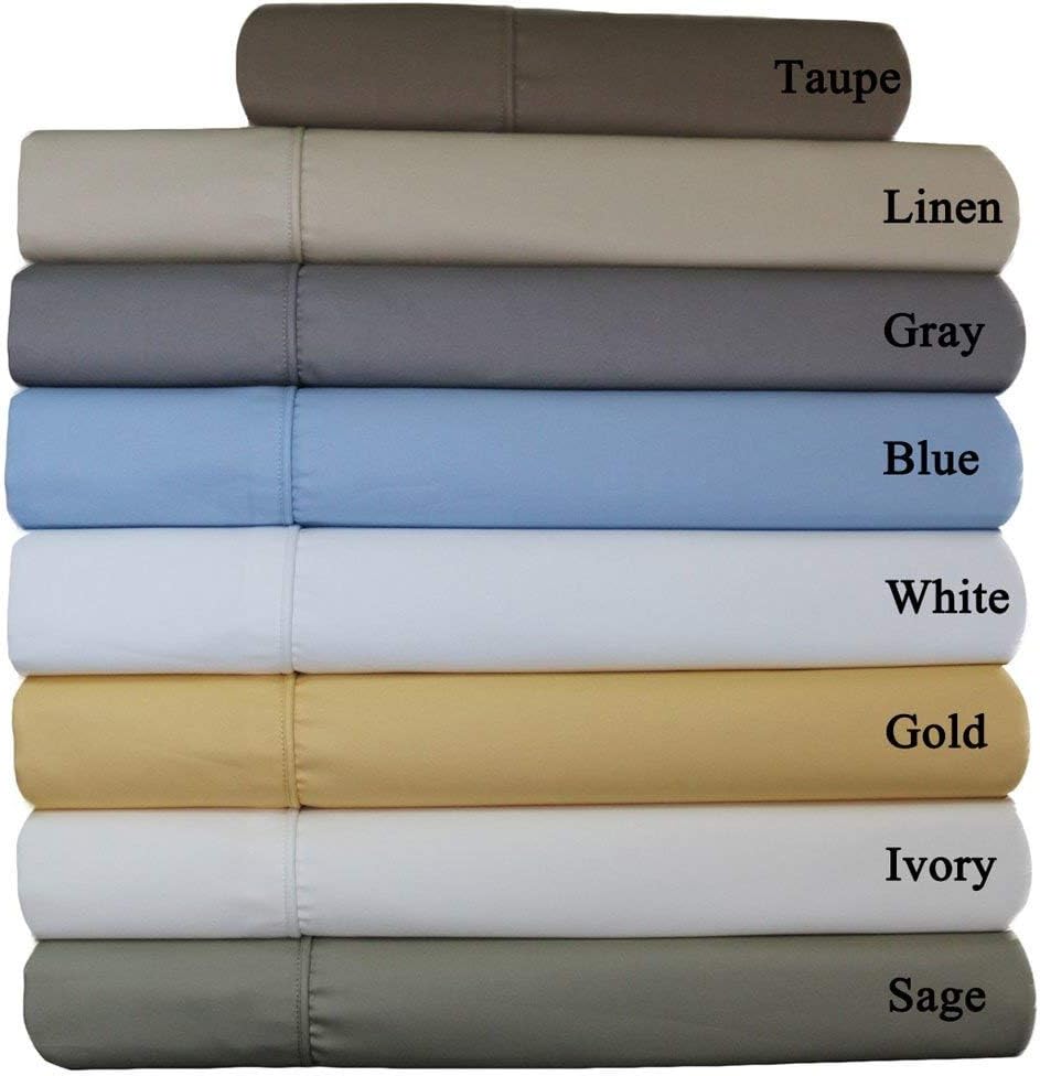 Wrinkle Free Sheets, 650 Thread Count, Deep Pocket, Cotton Poly Blend Sheet Set, Twin Extra Long, Grey