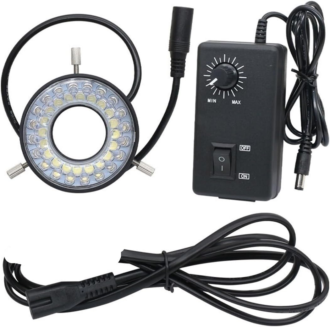 Microscope Accessories Kit 40 LED Adjustable Ring Light Source Diameter 27mm Industrial Vision Lamp for Monocular Vedio Microscope Microscope Slides