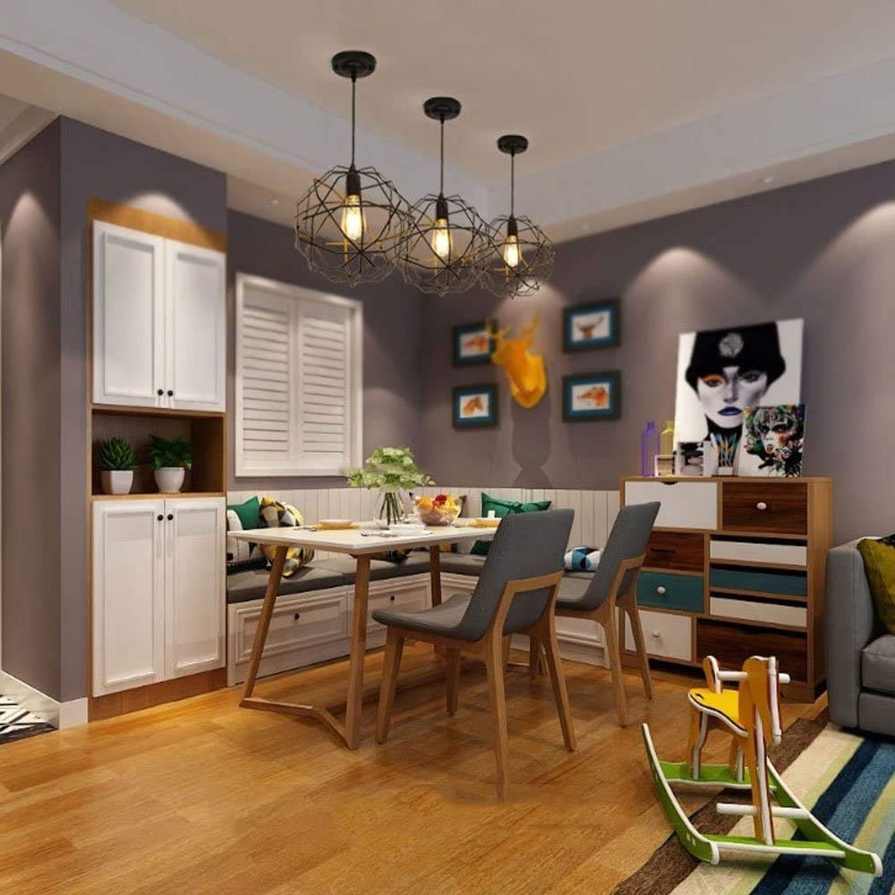Lampaa Soffitto, Stile Loft, Cucina, Bar, 3 Luci, Accessori, Stile Country Americano Retrò in Ferro Battuto, Illuminaziper Sala da Pranzo, Ristorante, Bar, Caffè, Illuminaziper Sala da Pranz