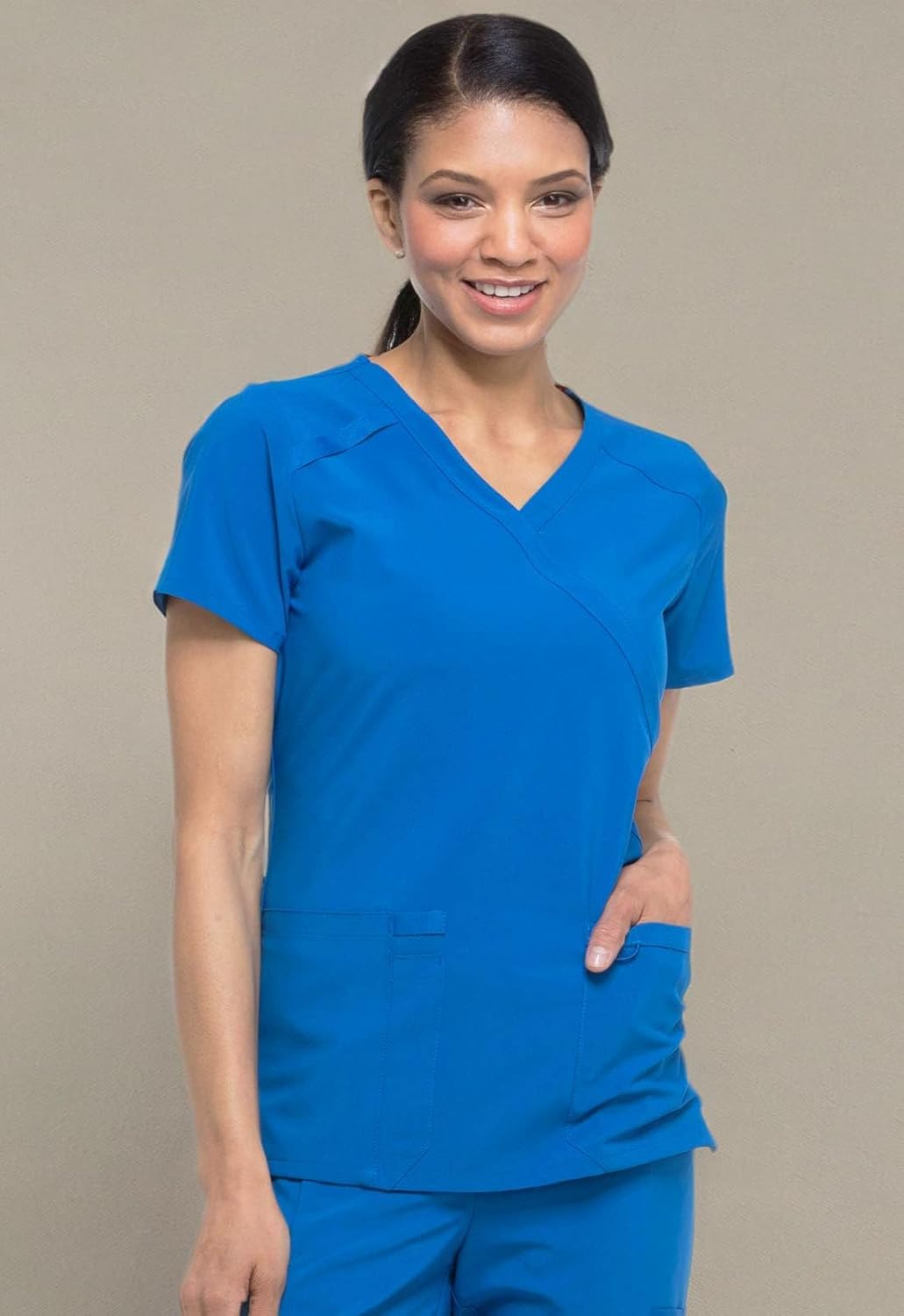 Dickies EDS Essentials, Mock Wrap Top Scrubs for Women with Four-Way Stretch and Moisture Wicking DK625 - Image 8